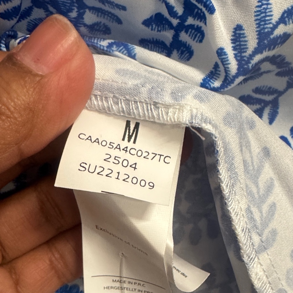 Blue & White Ornate Halterneck Sleeveless Midi Dress Size M - Picture 9 of 10
